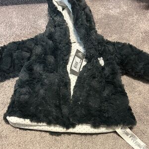 Cozy Kids' Furry Jacket - Black